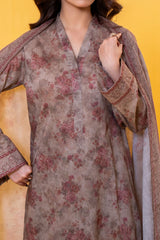 Unstitched 3Pc Printed Lawn Suit - NUSLW3068