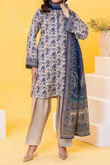  Printed Lawn Suit 3Pc with Printed Dupatta and Dyed Cambric Trouser