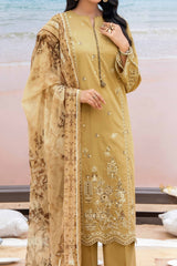 NUSLD3094 Dobby Embroidered Lawn Suit - Unstitched 3Pc