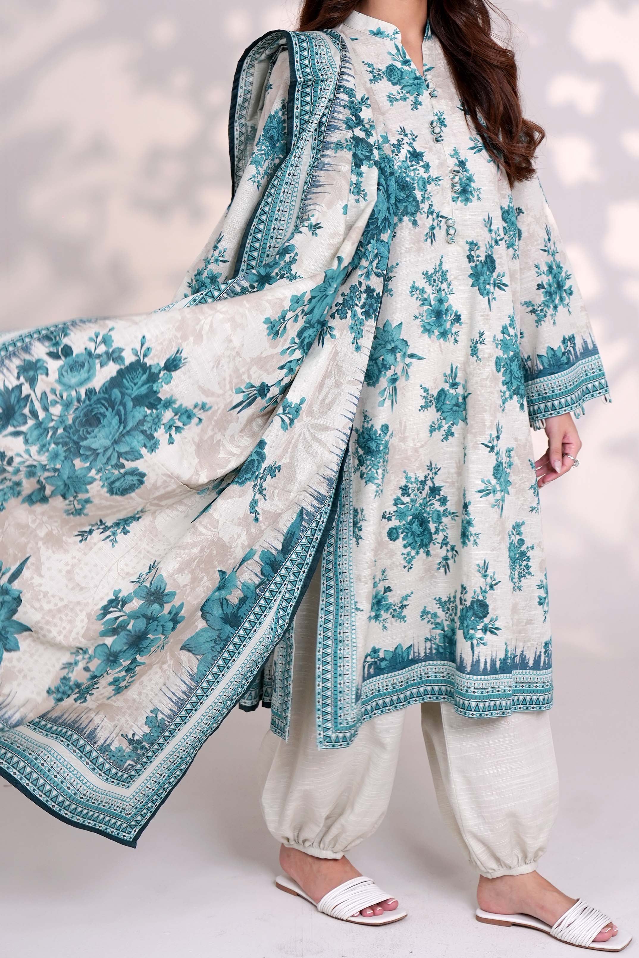 COOL WATER - Printed Unstitched Khaddar Suit (3 Piece) 3144