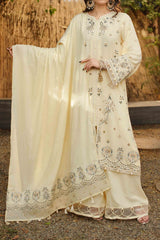 FLAVIA - Peach Embroidered (3Pcs) - 3211