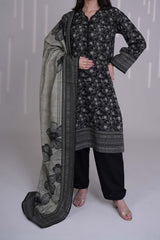 BLACK PEARL - Printed Unstitched Khaddar Suit (3 Piece) 3125