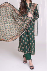 VIRIDIAN - Printed Unstitched Khaddar Suit (3 Piece) 3161