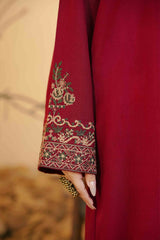 Embroidered Silk Karandi Suit - Stitched 2 PC - 2077