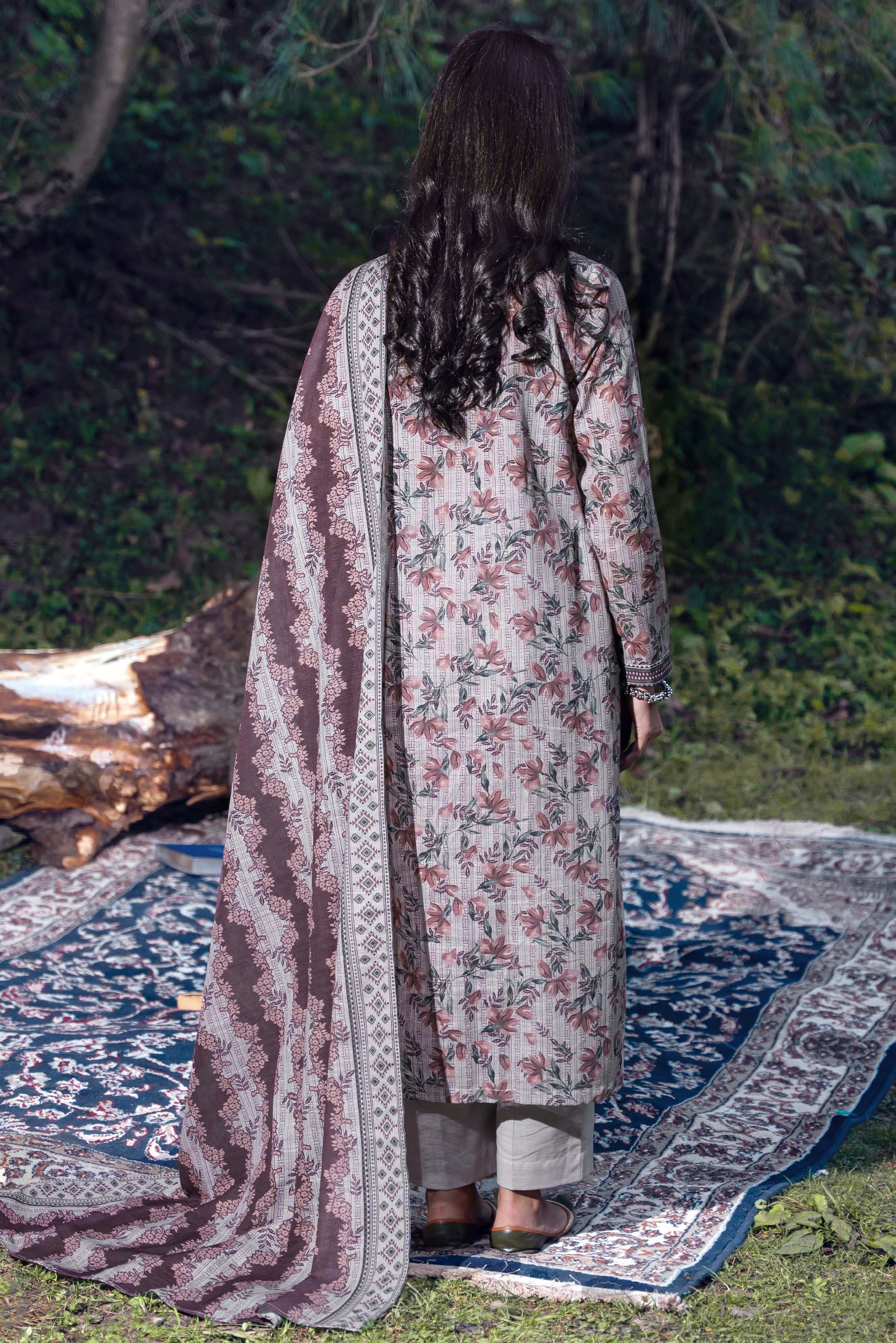SIERRA - Printed Unstitched Khaddar Suit (3 Piece) 3164