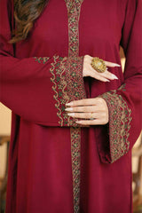 Embroidered Silk Karandi Suit - Stitched 2 PC - 2077