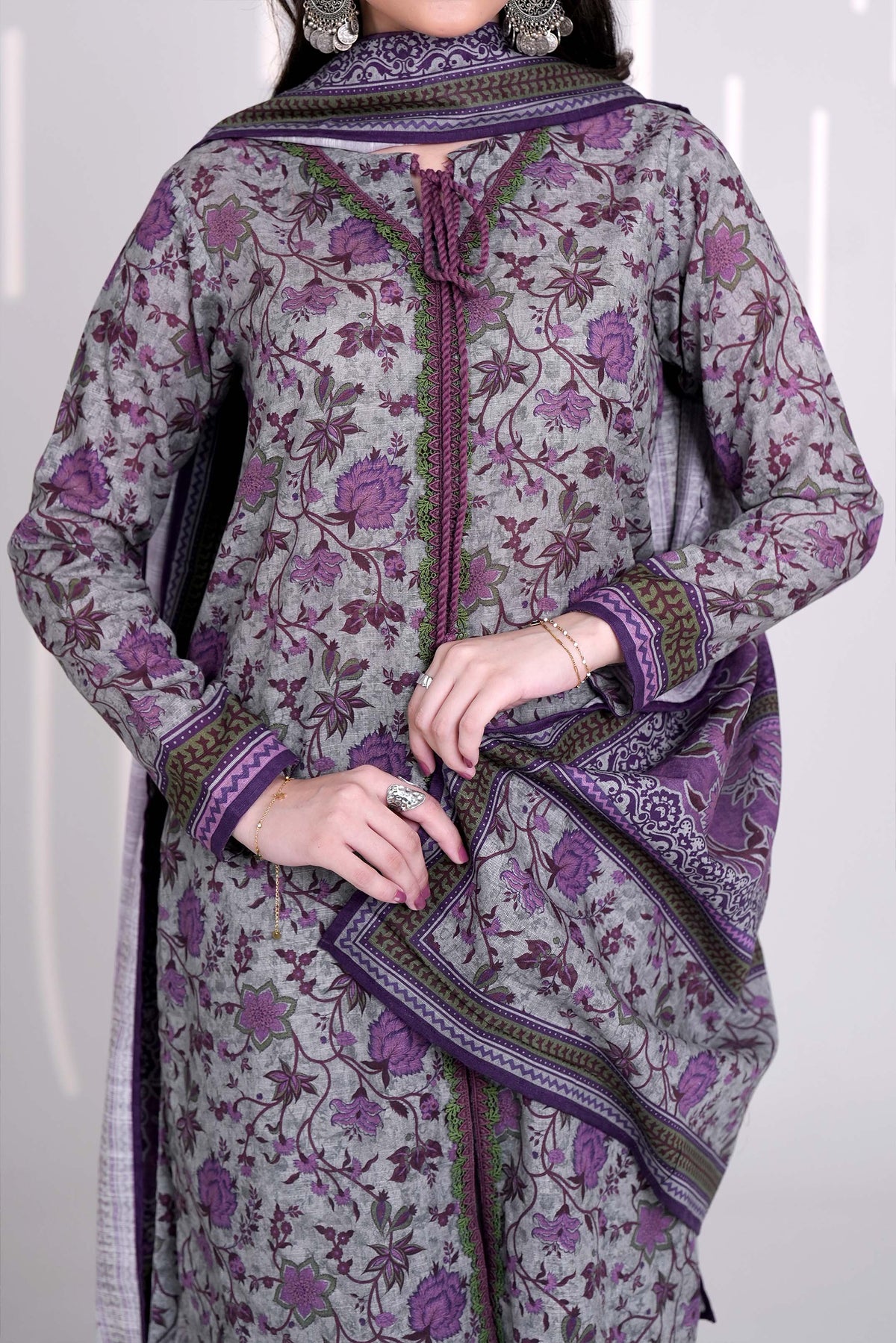 LOTUS - Printed Unstitched Khaddar Suit (3 Piece) 3160