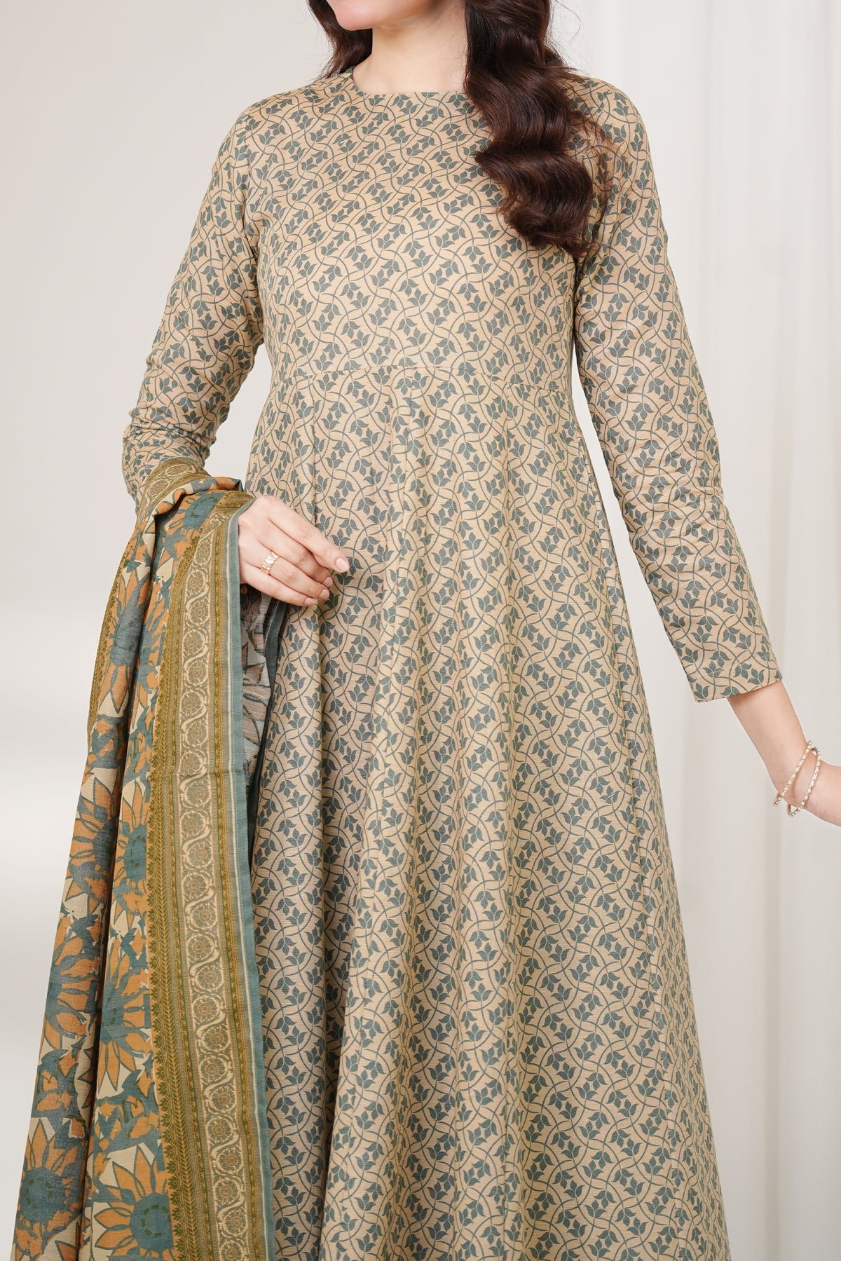 SANDY - Printed Unstitched Khaddar Suit (3 Piece) 3192