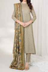 SANDY - Printed Unstitched Khaddar Suit (3 Piece) 3192