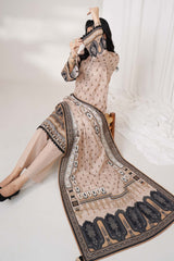 PORCELAIN - Printed Unstitched Khaddar Suit (3 Piece) 3173