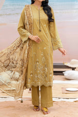 NUSLD3094 Dobby Embroidered Lawn Suit - Unstitched 3Pc