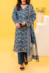 NUSLW3030 Printed Lawn Suit - Unstitched 3Pc