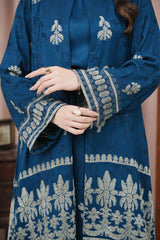 TEAL - Unstitched Velvet Jacquard Suit (3 Piece) 3195