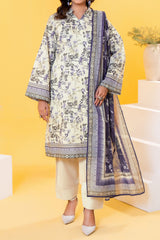 NUSLW3025 Printed Lawn Suit - Unstitched 3Pc