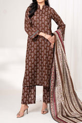 HOT CHOCOLATE - Printed Unstitched Khaddar Suit (3 Piece) 3191