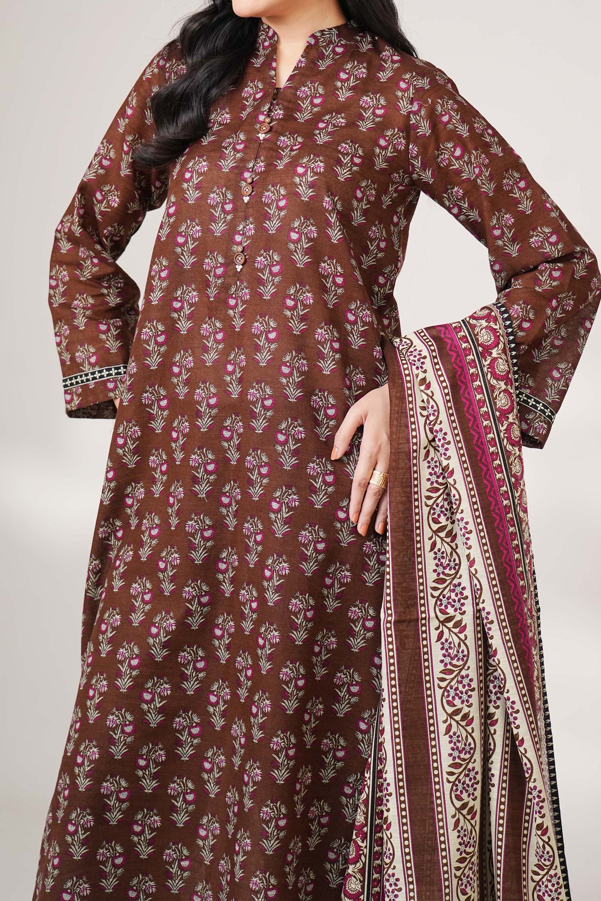 HOT CHOCOLATE - Printed Unstitched Khaddar Suit (3 Piece) 3191
