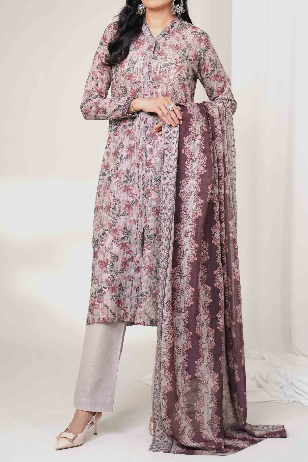 SIERRA - Printed Unstitched Khaddar Suit (3 Piece) 3164