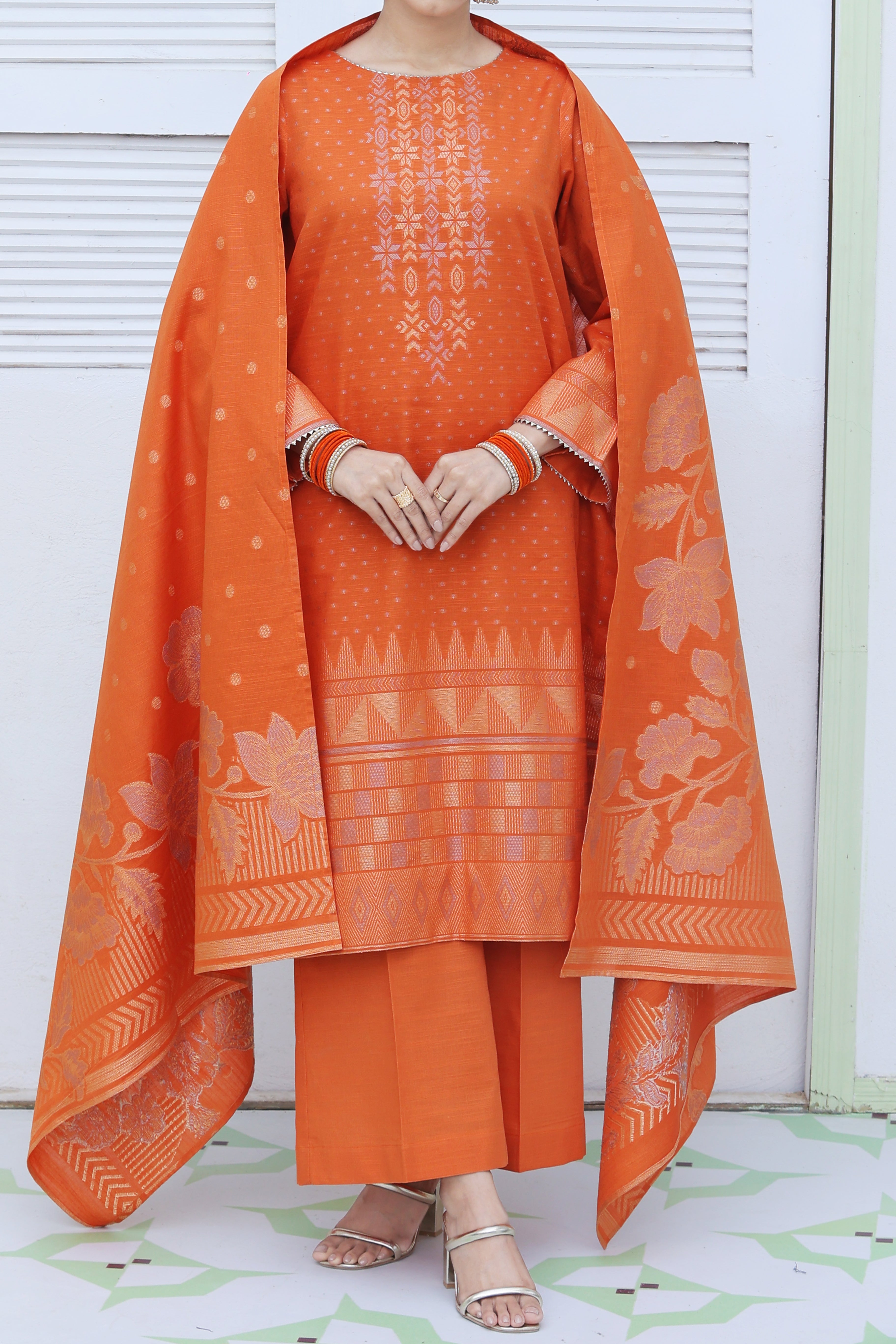 NUWJ3109 Jacquard Khaddar Suit - 3 Piece