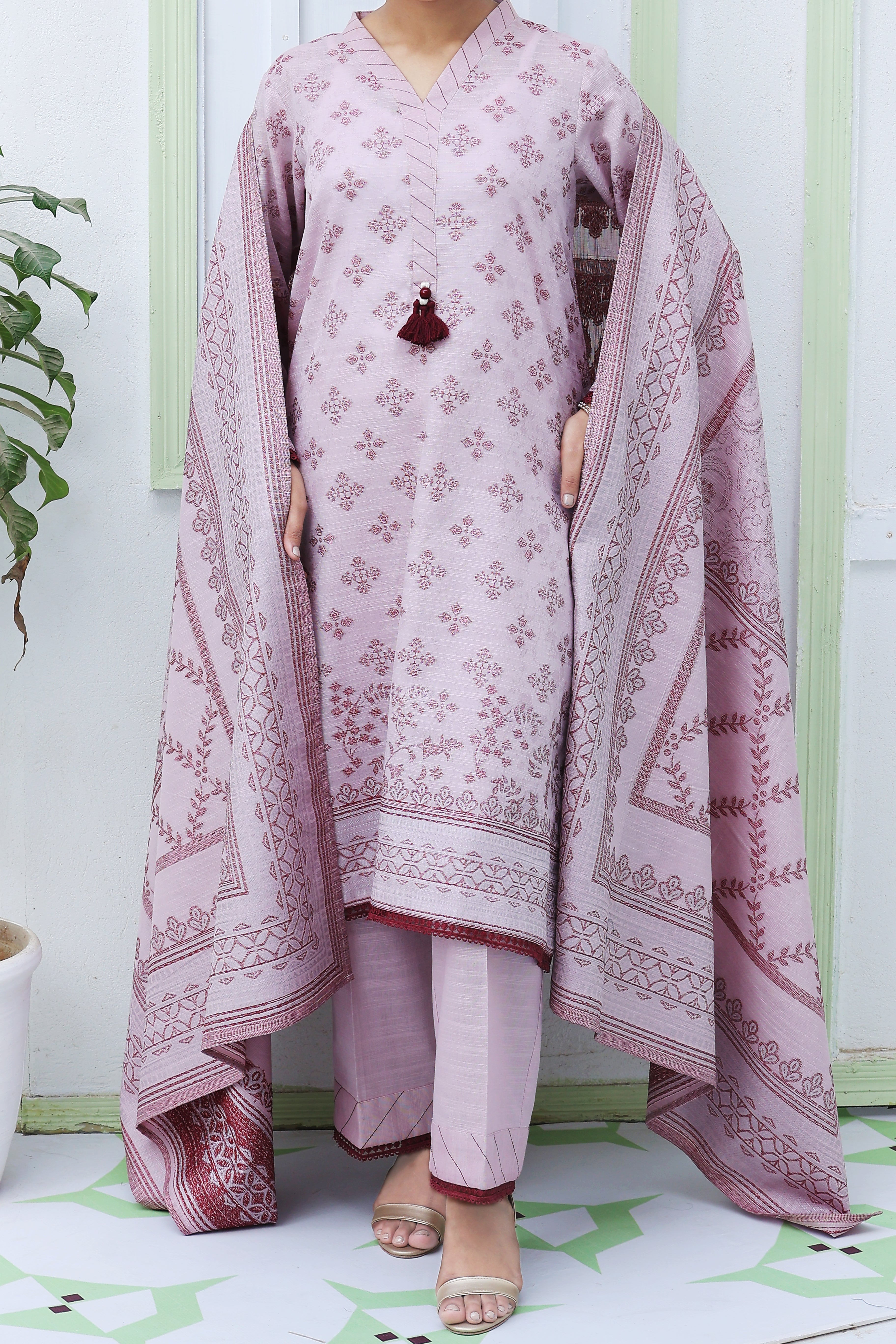NUWJ3105 Jacquard Khaddar Suit - 3 Piece