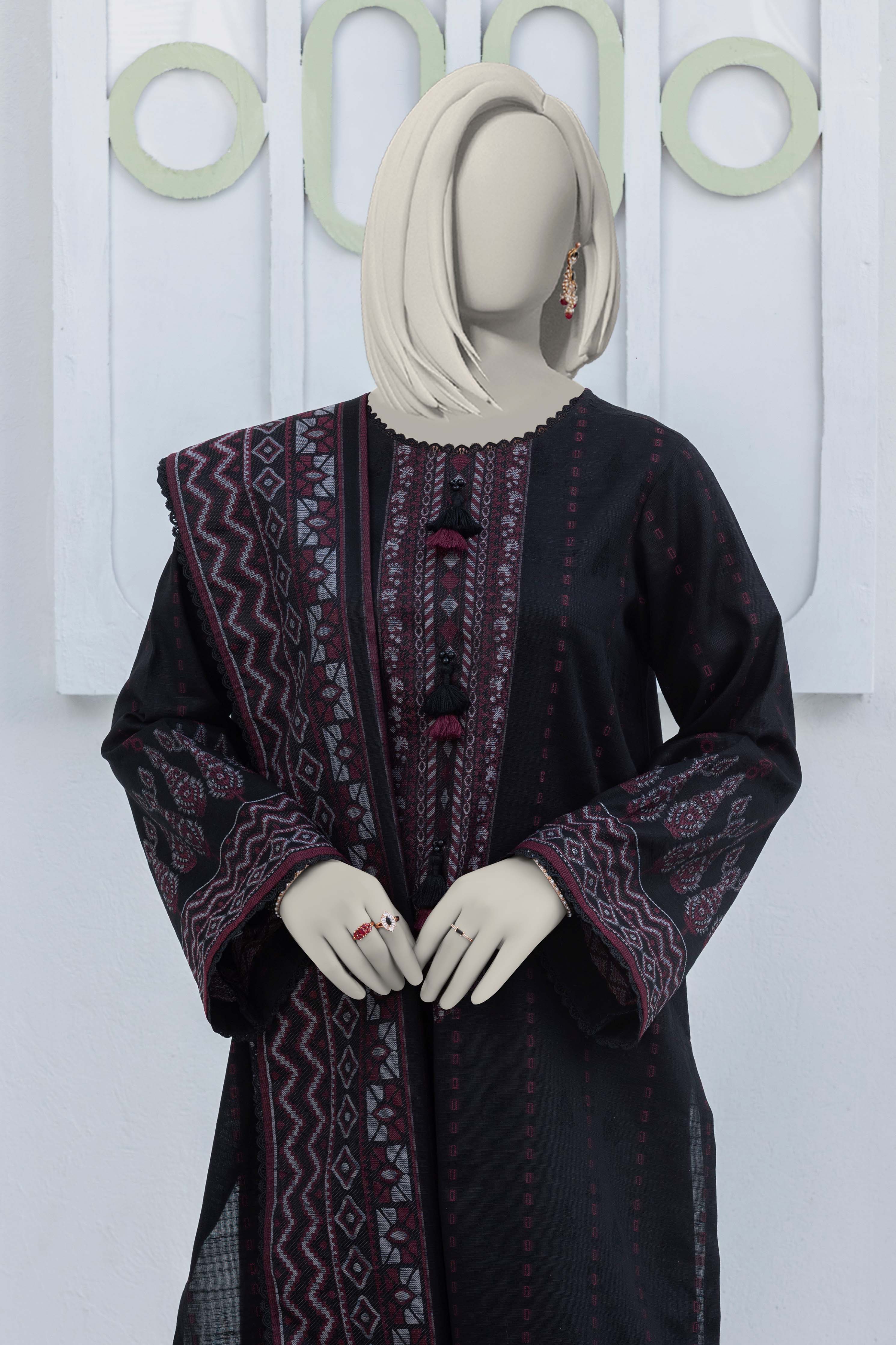 NUWJ3104 Jacquard Khaddar Suit - 3 Piece