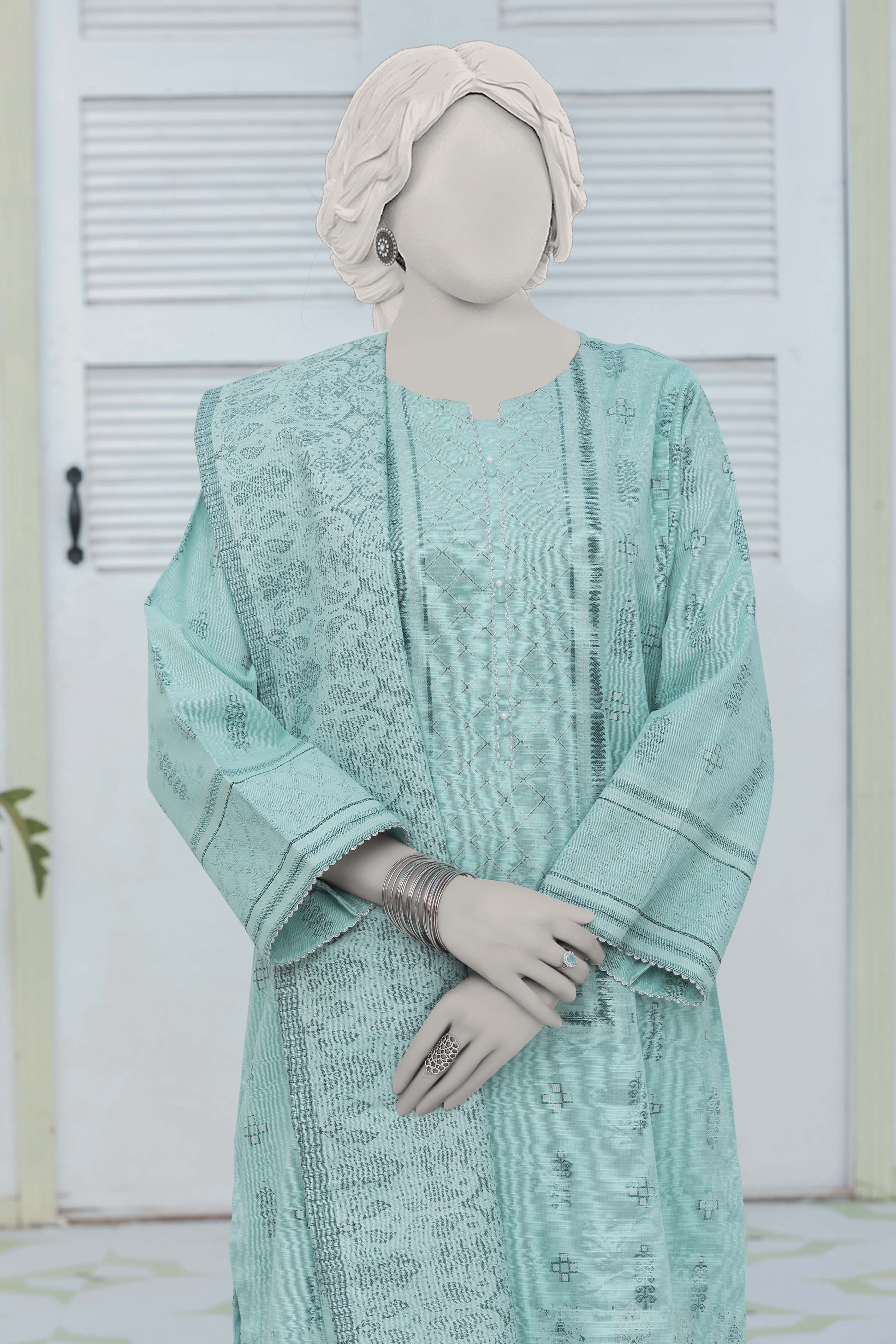 NUWJ3106 Jacquard Khaddar Suit - 3 Piece