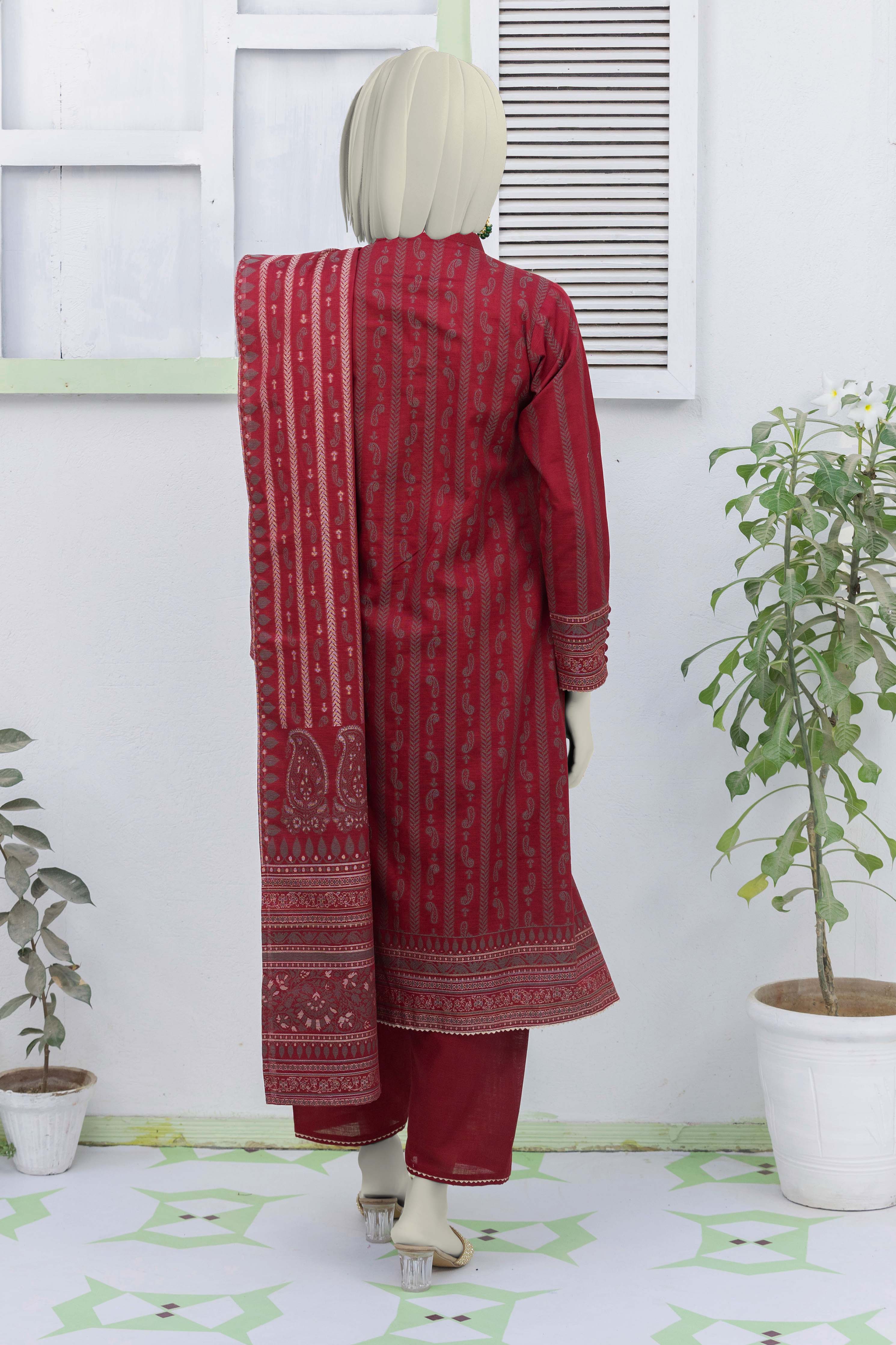 NUWJ3101 Jacquard Khaddar Suit - 3 Piece