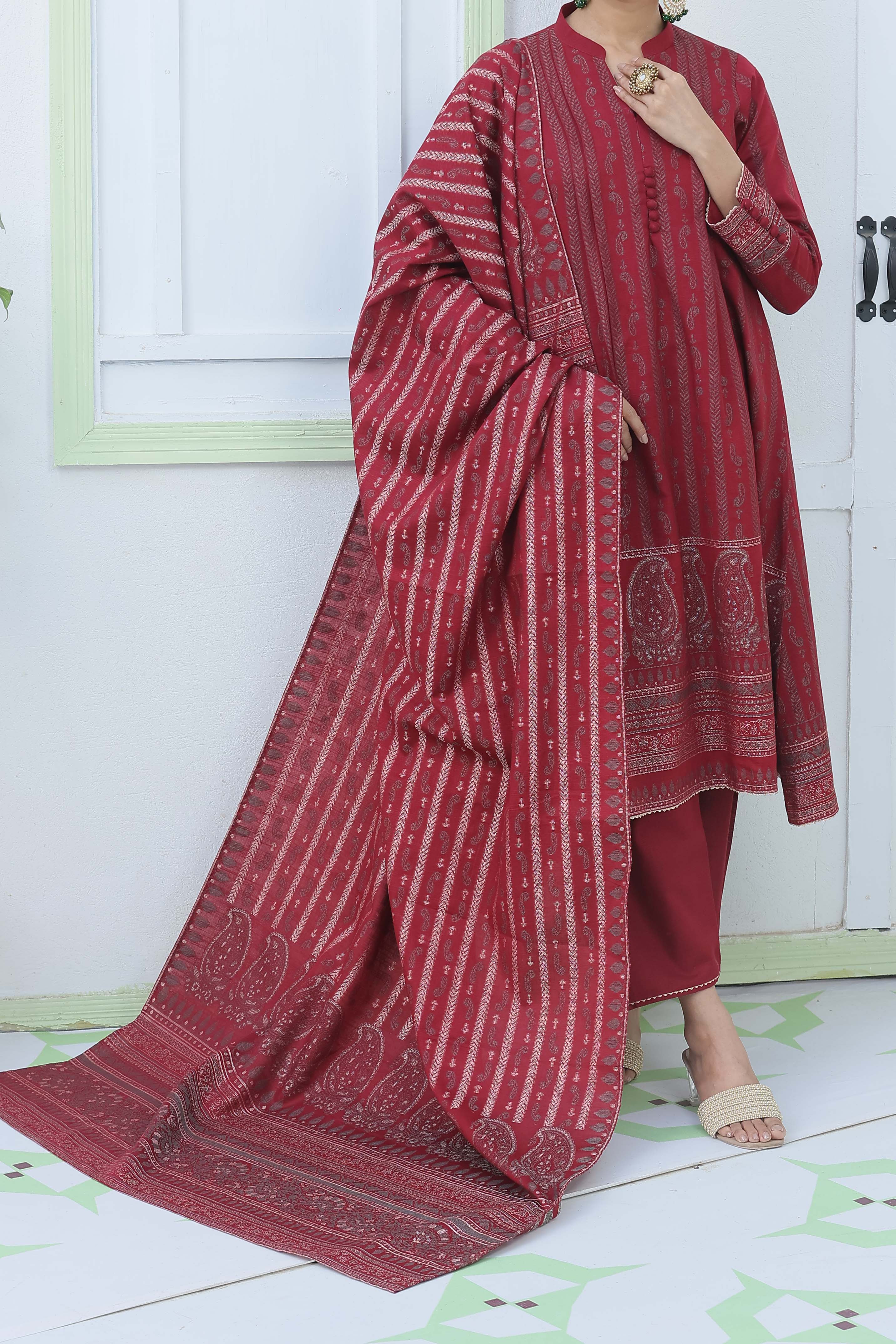 NUWJ3101 Jacquard Khaddar Suit - 3 Piece