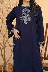 Embroidered Silk Karandi Suit - Stitched 2 PC - 2074