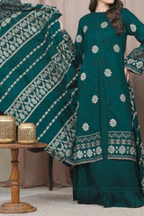 GREEN - Unstitched Velvet Jacquard Suit (3 Piece) 3197
