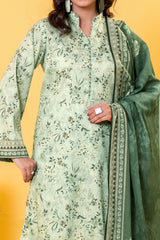NUSLW3026 Printed Lawn Suit - Unstitched 3Pc