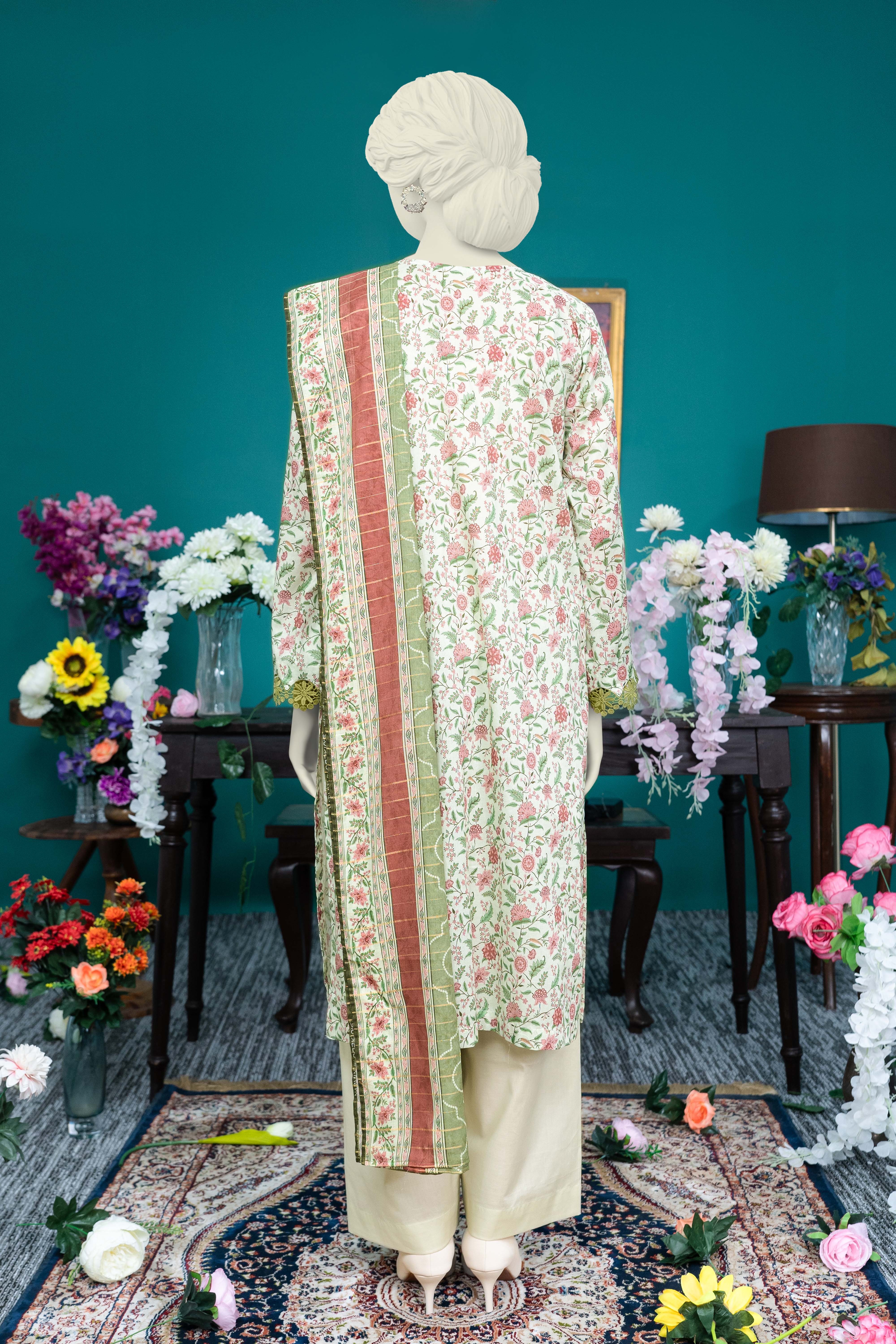 NUSL3232 Printed Lawn Suit - Unstitched 3Pc