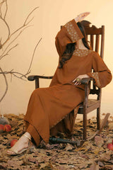 Embroidered Silk Karandi Suit - Stitched 2 PC - 2073