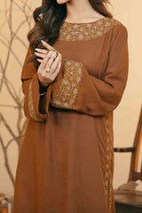 Embroidered Silk Karandi Suit - Stitched 2 PC - 2073