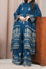 TEAL - Unstitched Velvet Jacquard Suit (3 Piece) 3195