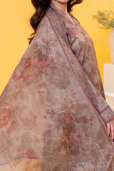 Unstitched 3Pc Printed Lawn Suit - NUSLW3068