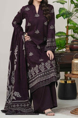 PLUM - Unstitched Velvet Jacquard Suit (3 Piece) 3199