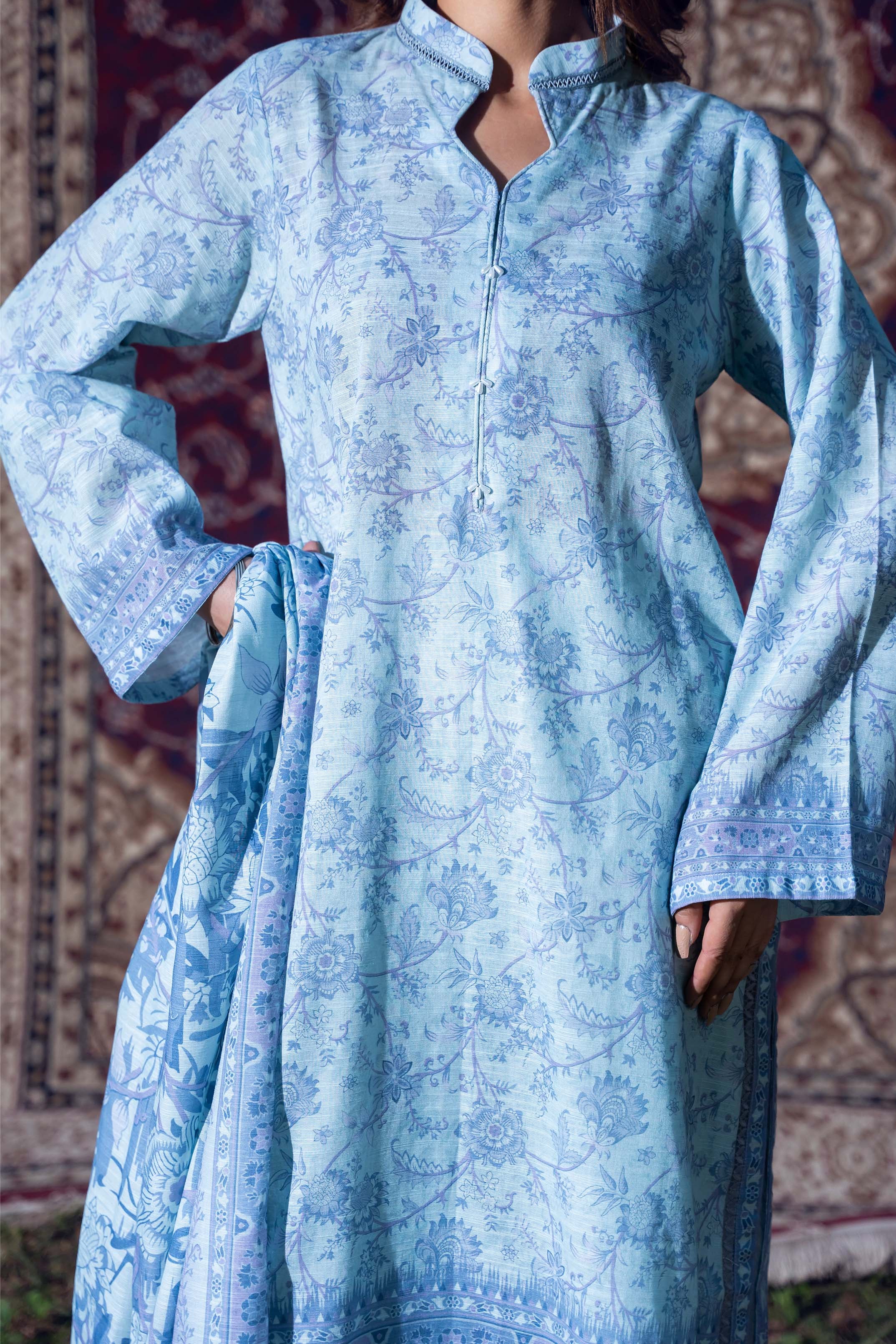 PANSY - Printed Unstitched Khaddar Suit (3 Piece) 3138