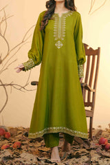 Embroidered Silk Karandi Suit - Stitched 2 PC - 2072