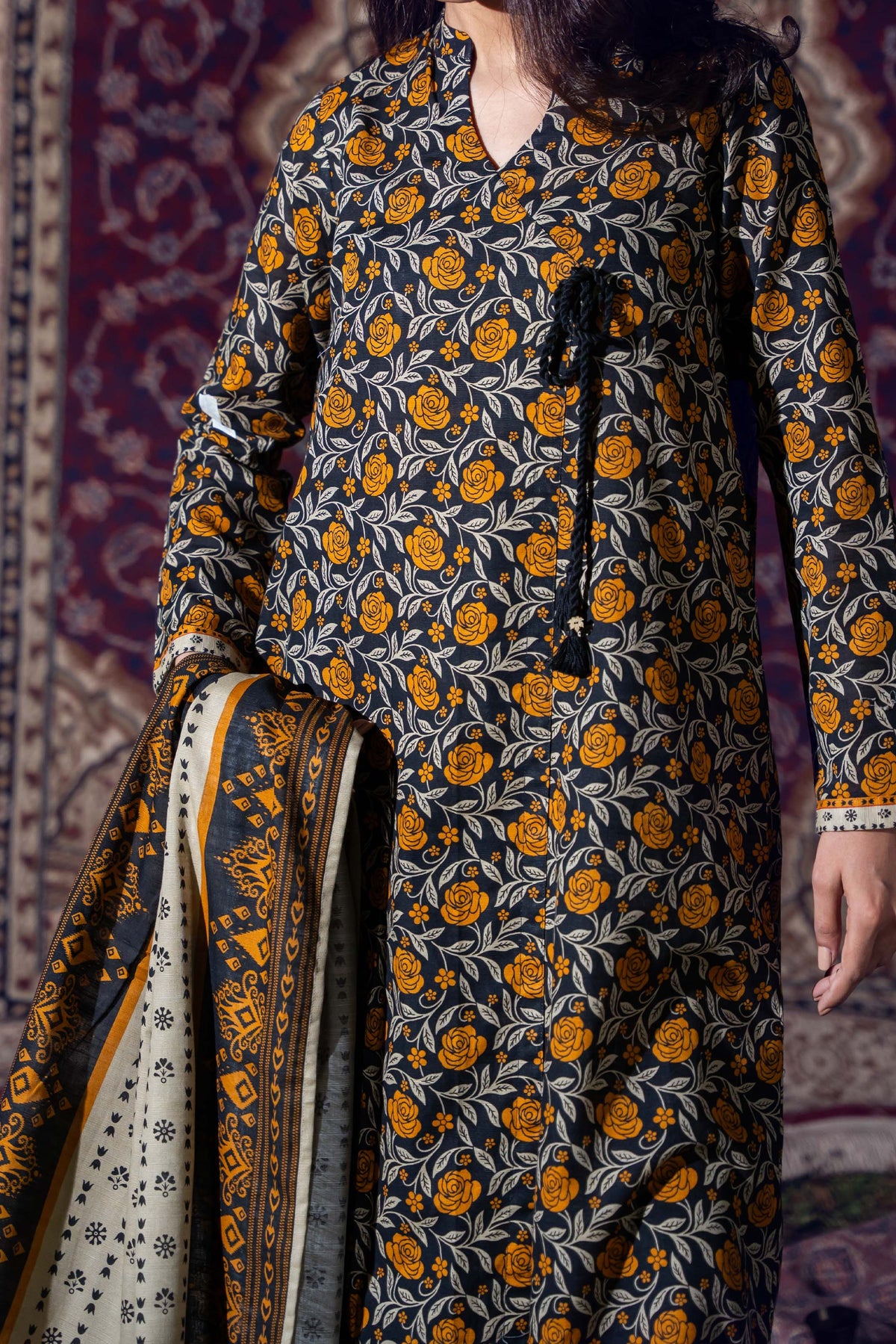 ONYX - Printed Unstitched Khaddar Suit (3 Piece) 3142
