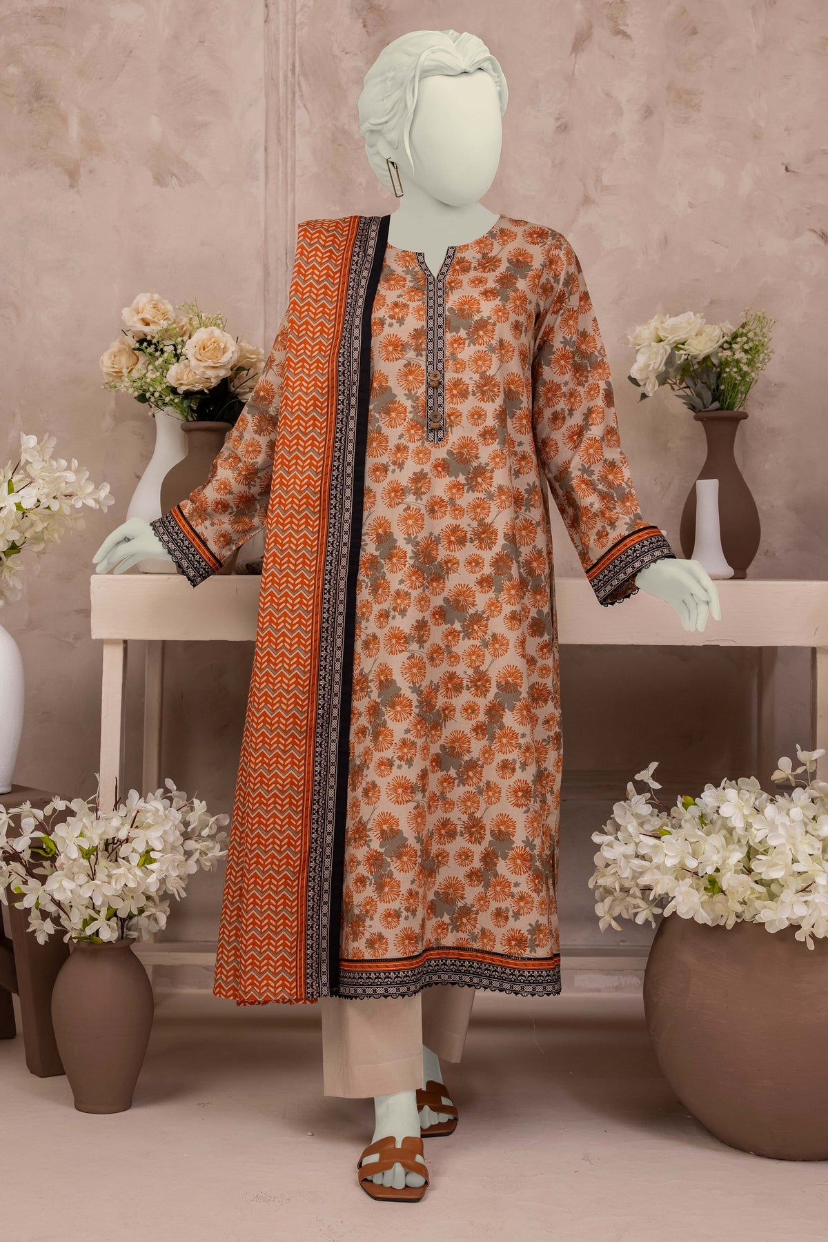 NUSL3206 Printed Lawn Suit - 3Pc