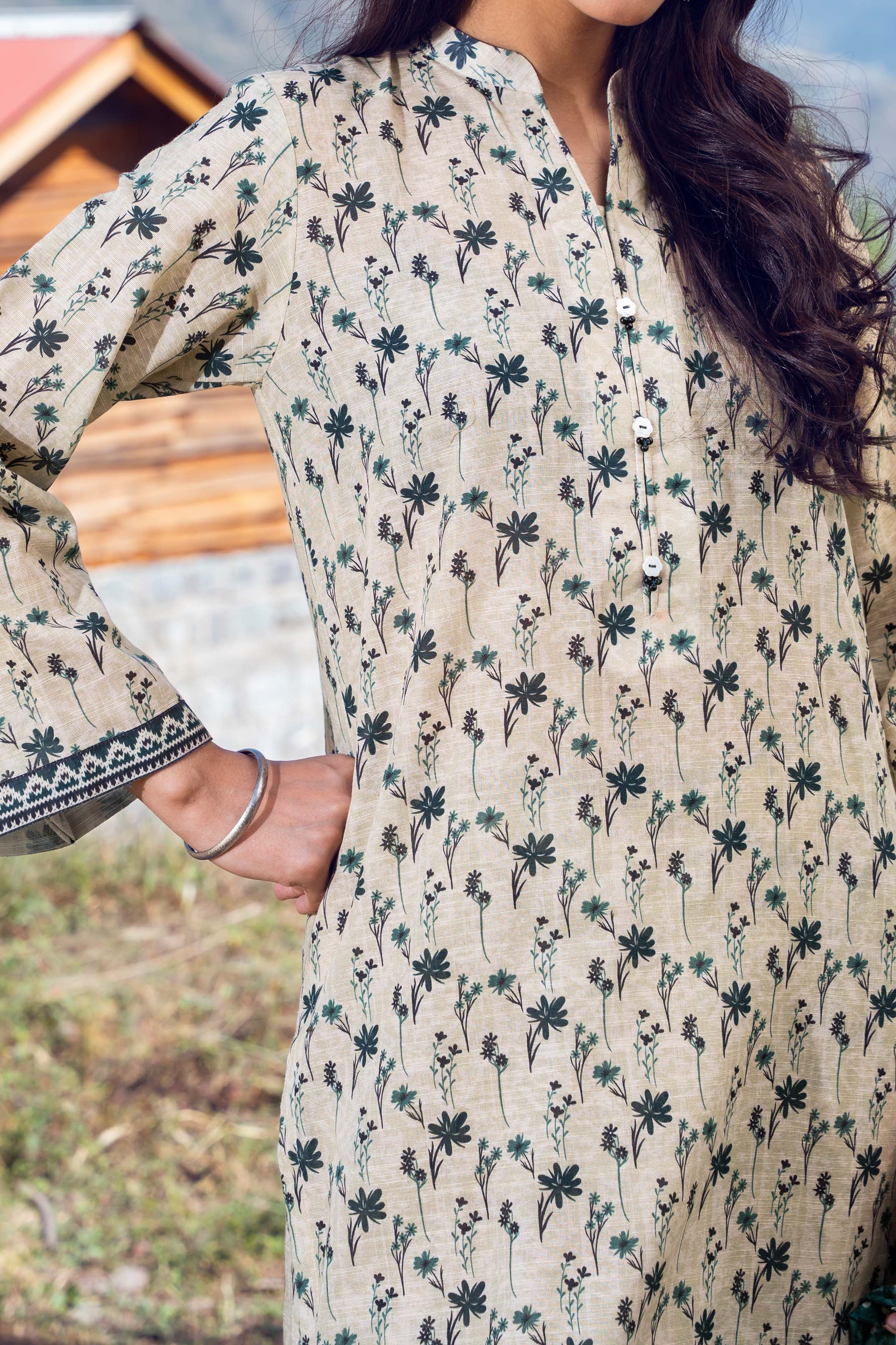 HUSK - Printed Unstitched Khaddar Suit (3 Piece) 3143