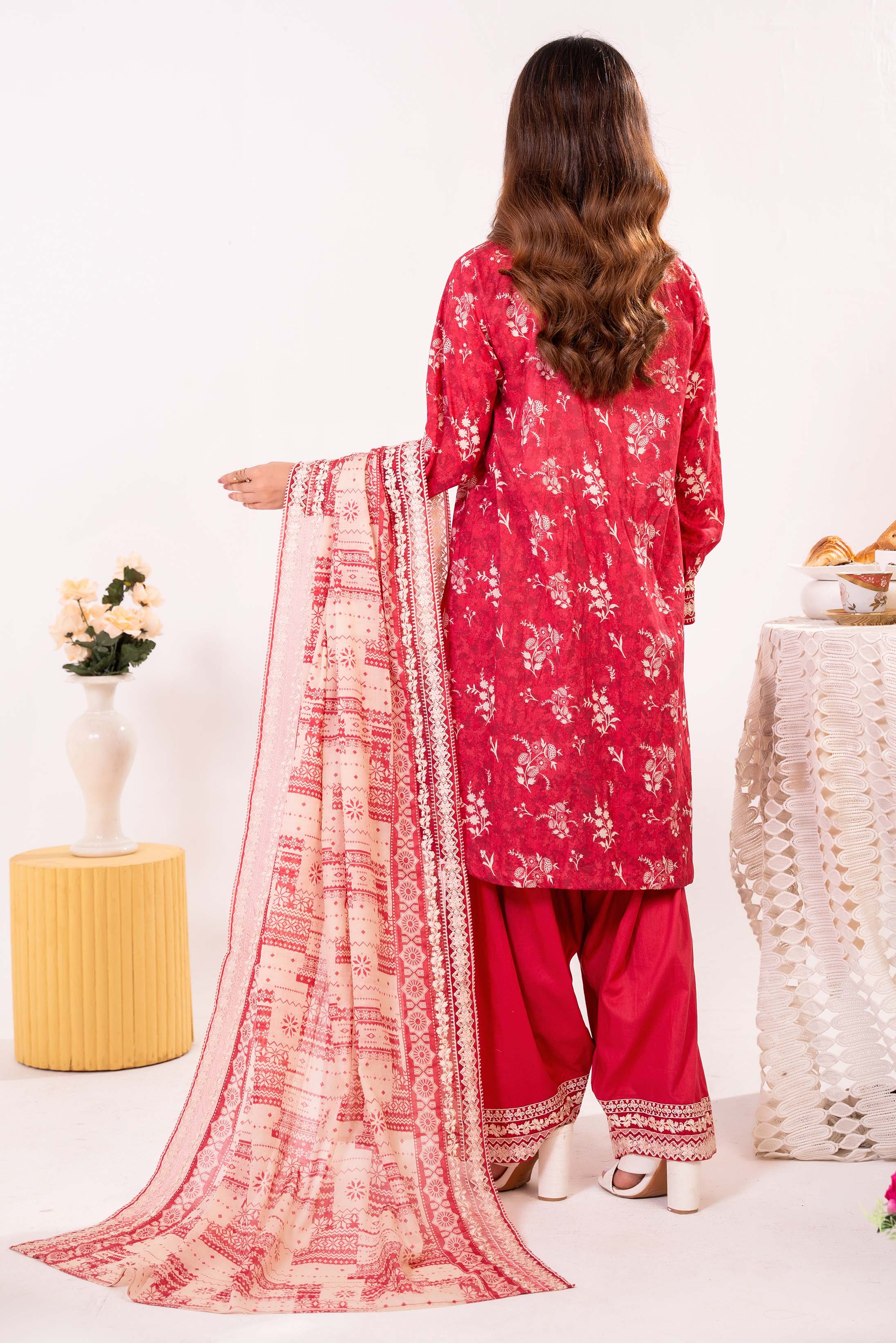 NPSE3141 Printed Embroidered Lawn Suit - 3 Piece