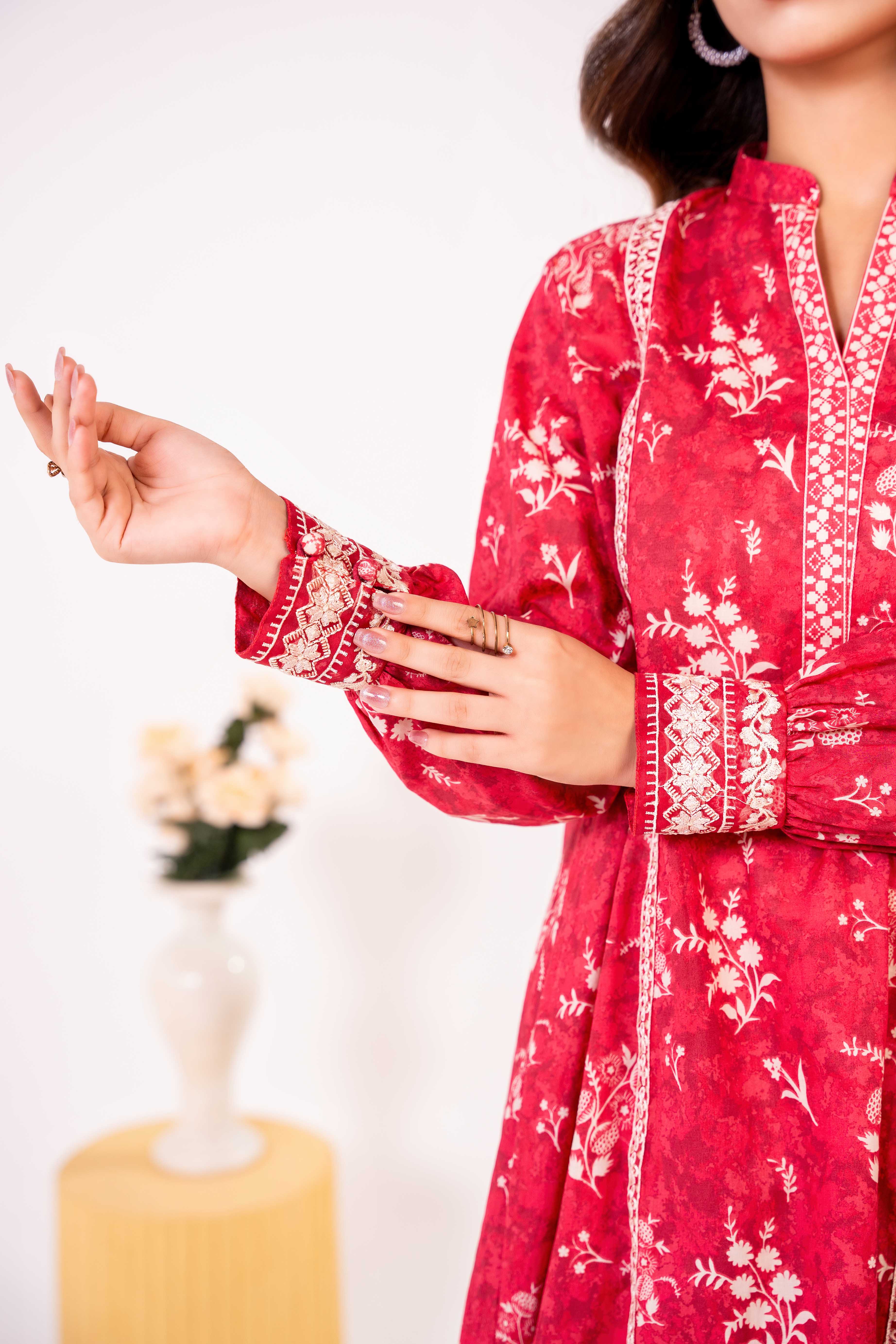 NPSE3141 Printed Embroidered Lawn Suit - 3 Piece
