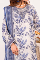 NPSE3142 Printed Embroidered Lawn Suit - 3 Piece