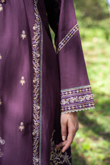 NUSLCE3157 Embroidered Cambric Suit - Unstitched 3Pc