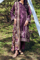 NUSLCE3157 Embroidered Cambric Suit - Unstitched 3Pc