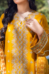 NUSLCE3152 Embroidered Cambric Suit - Unstitched 3Pc