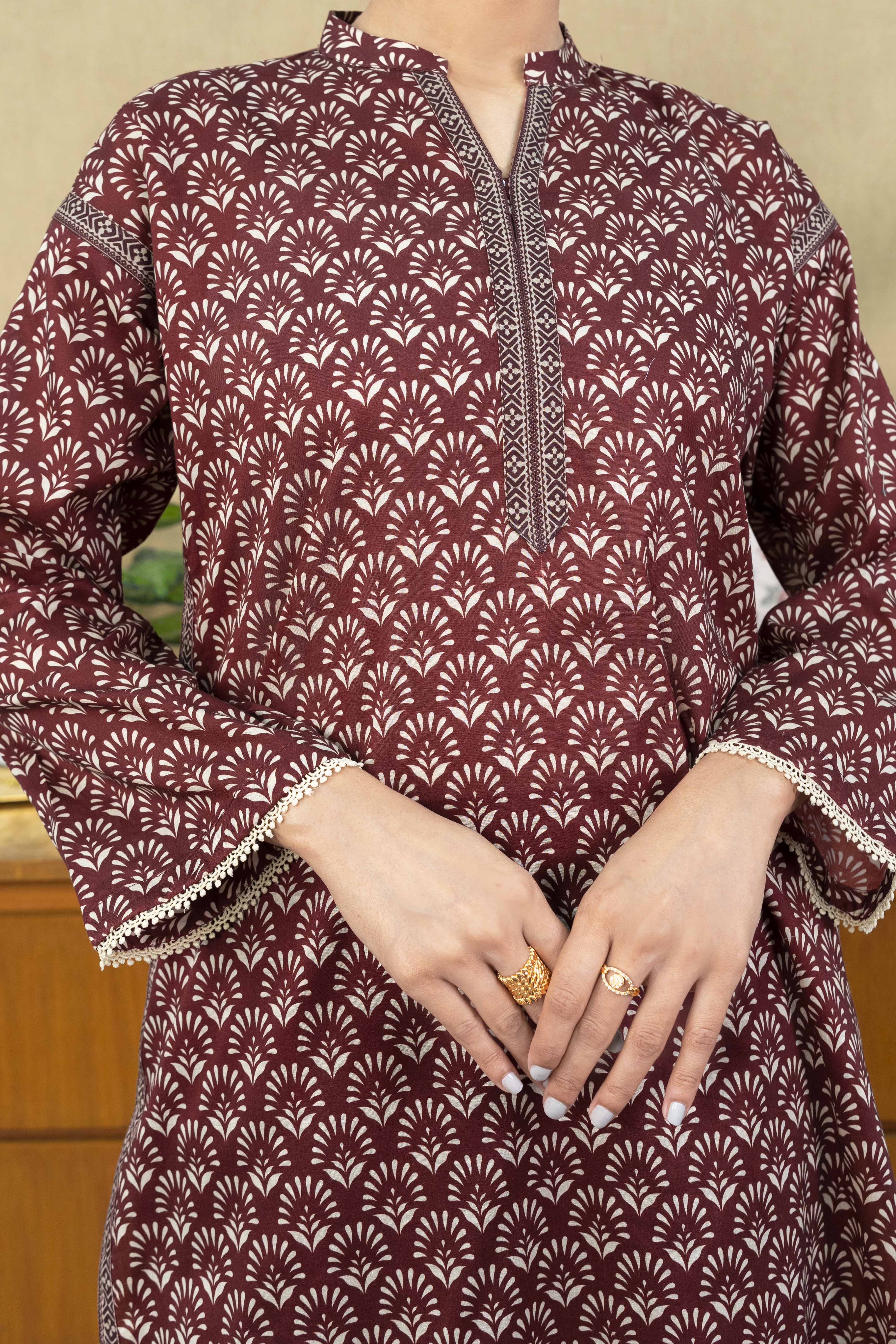NUSL3237 Printed Lawn Suit - Unstitched 3Pc