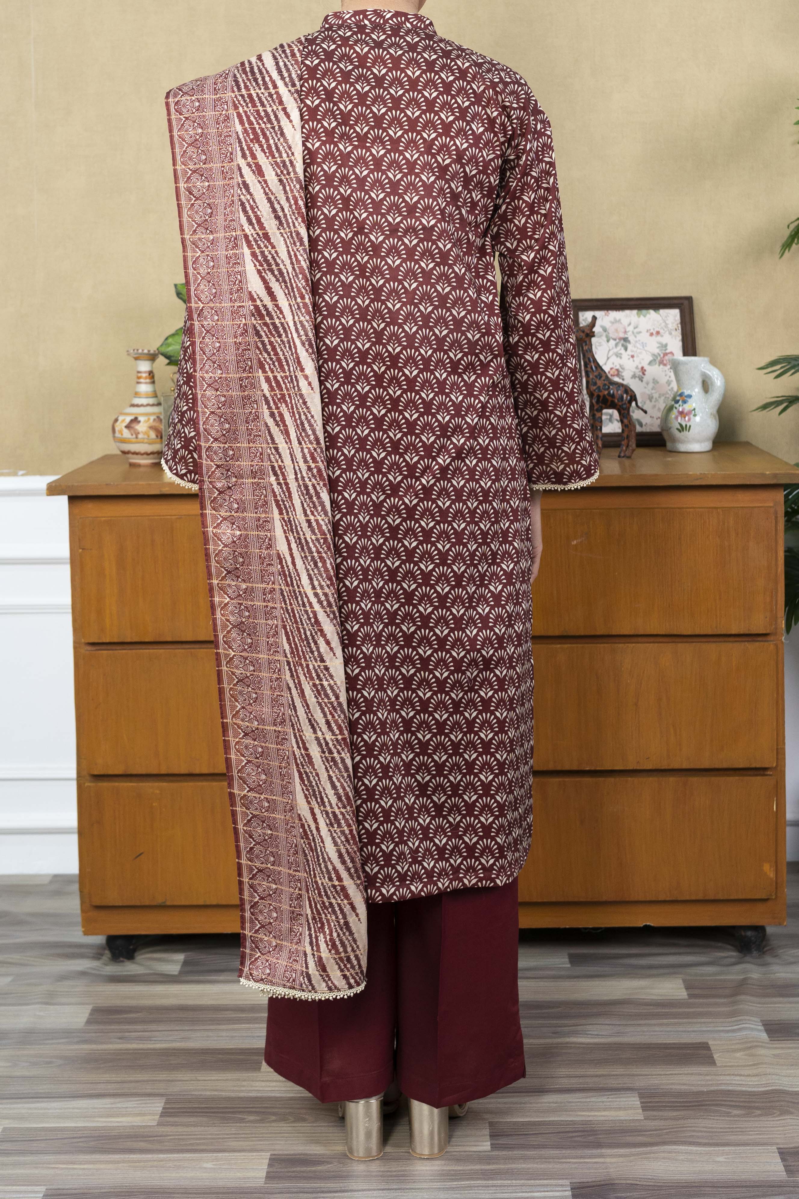 NUSL3237 Printed Lawn Suit - Unstitched 3Pc