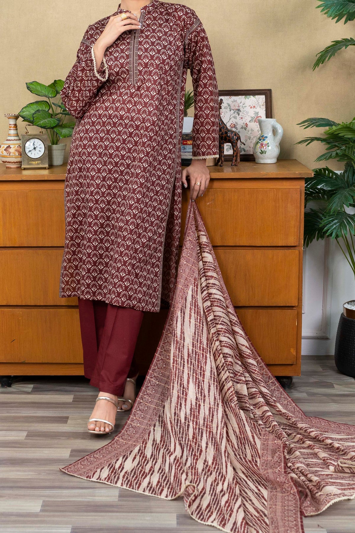 NUSL3237 Printed Lawn Suit - Unstitched 3Pc